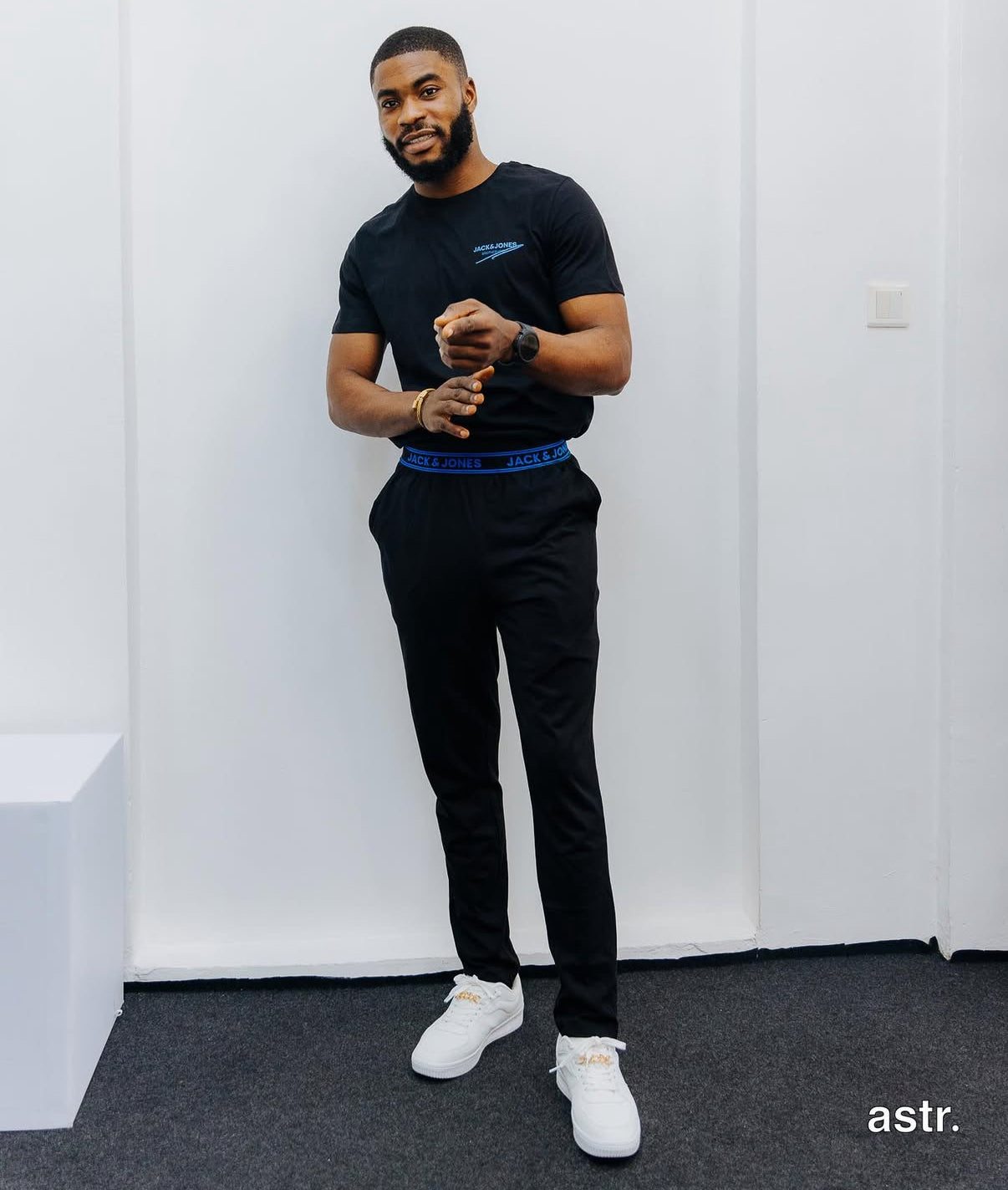 Jack & Jones T-shirt and Pants 2 Set in Black