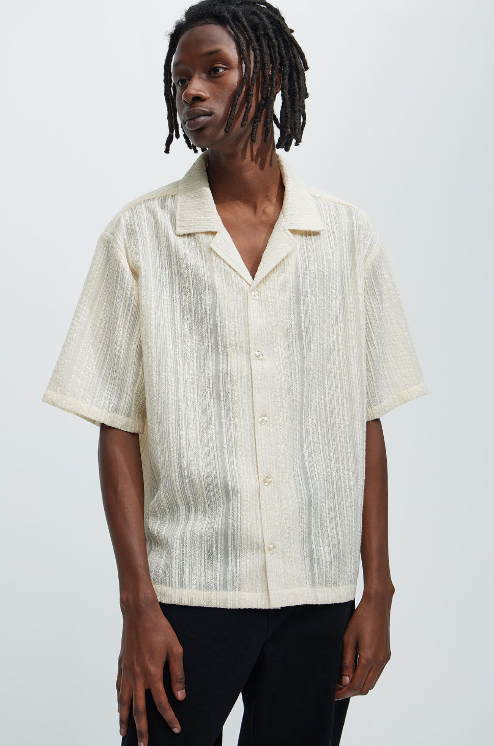 Premium Textured Shirt in Ecru