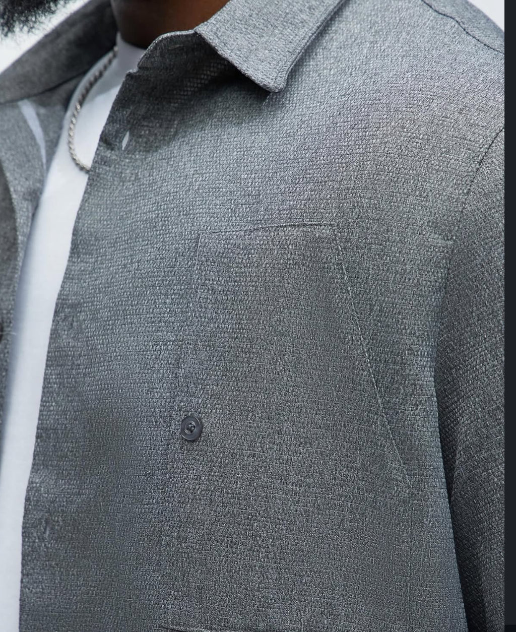 Overshirt with Pocket in Grey