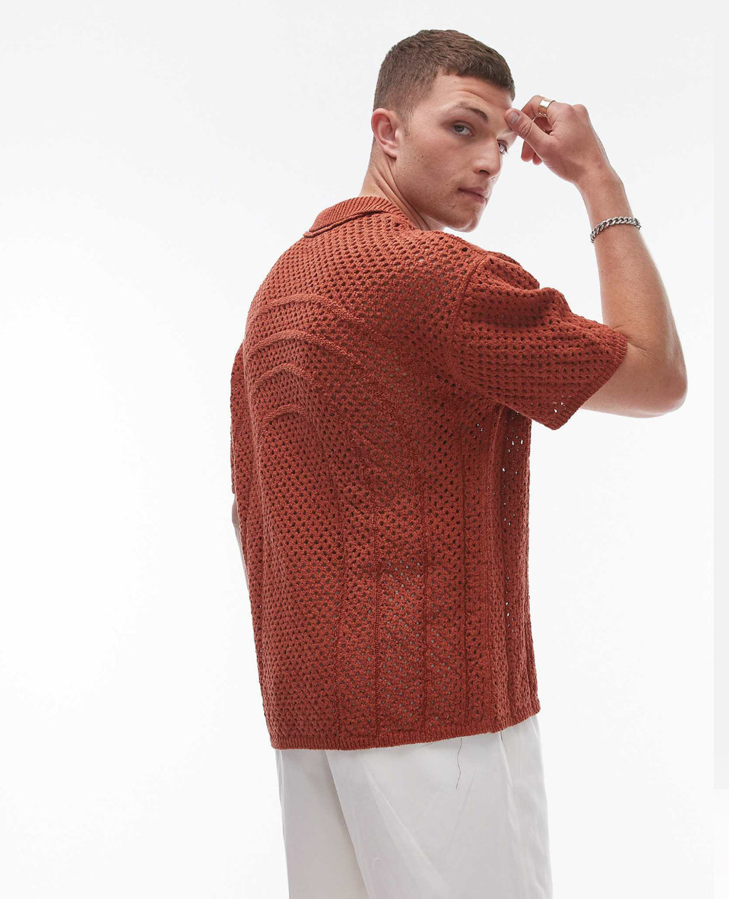 Knitted Shirt in Orange