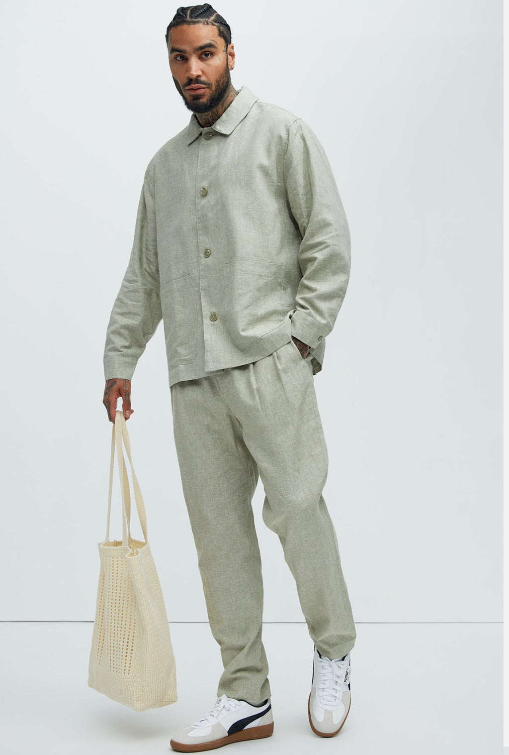 Linen Jacket in light green