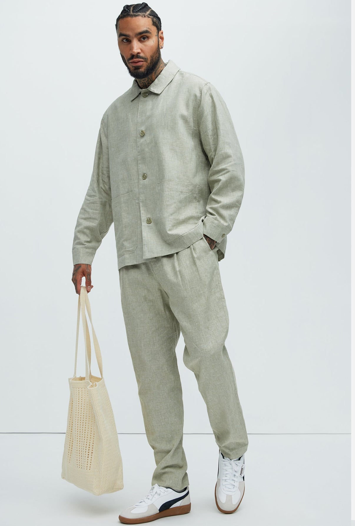 Linen Jacket in light green