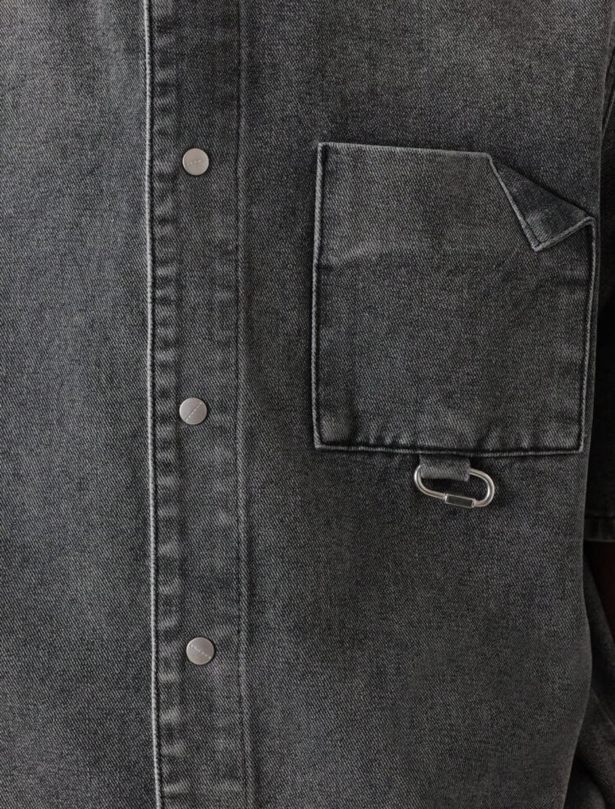 Boxy fit denim shirt in grey