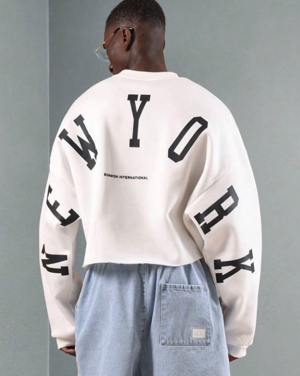 Crop Sweatshirt with Back New York Print
