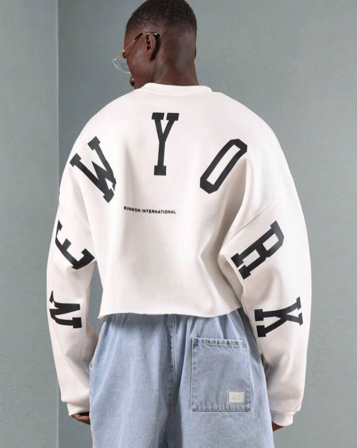 Crop Sweatshirt with Back New York Print