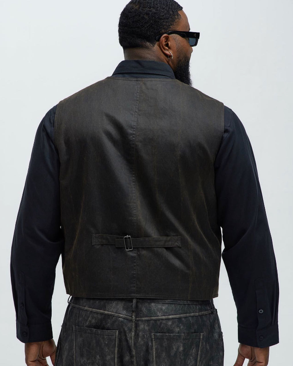 Leather Vest in Dark Brown