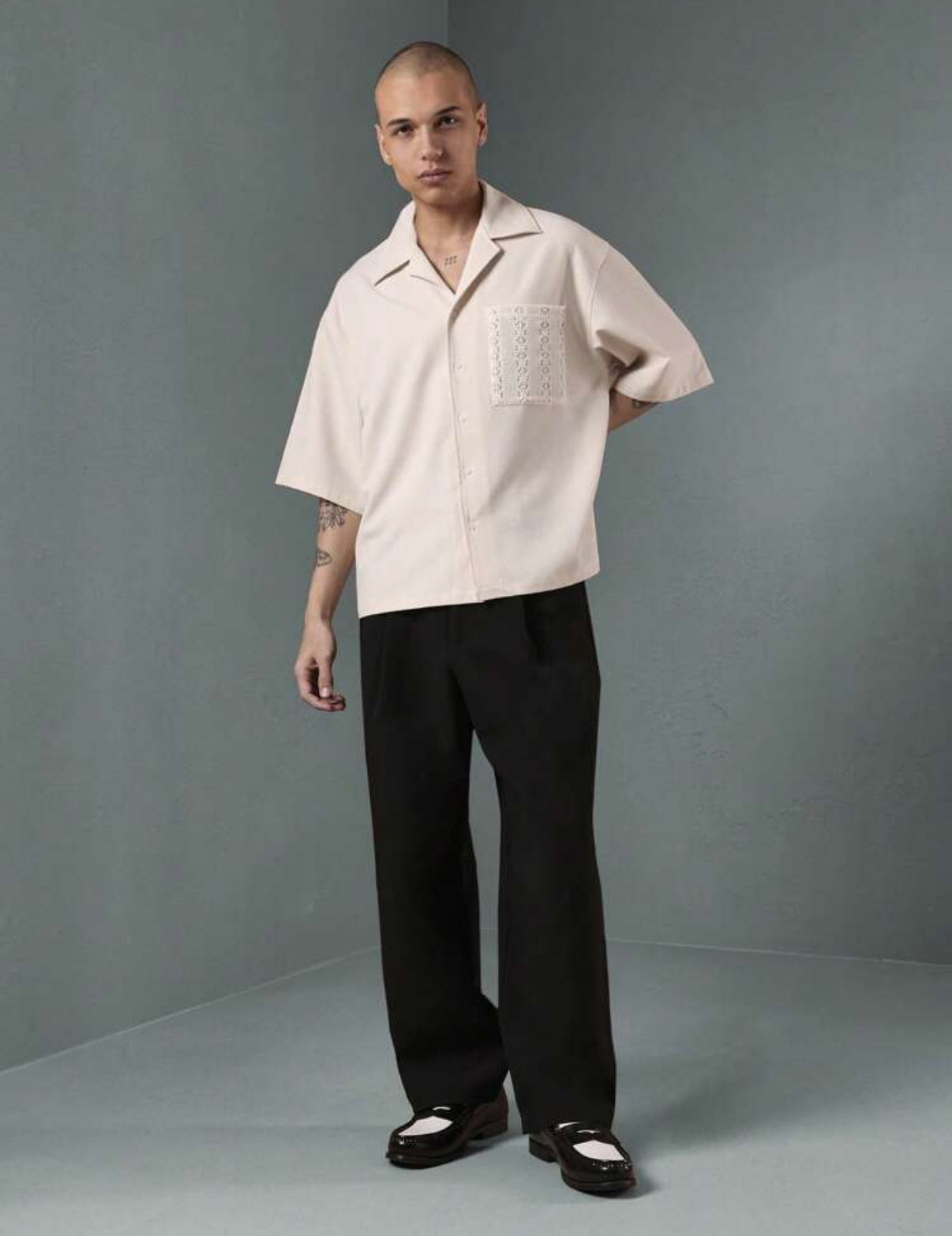 Premium Boxy Shirt in Beige