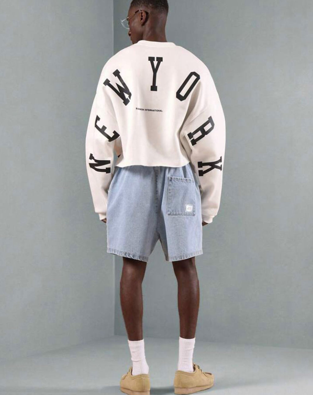 Crop Sweatshirt with Back New York Print