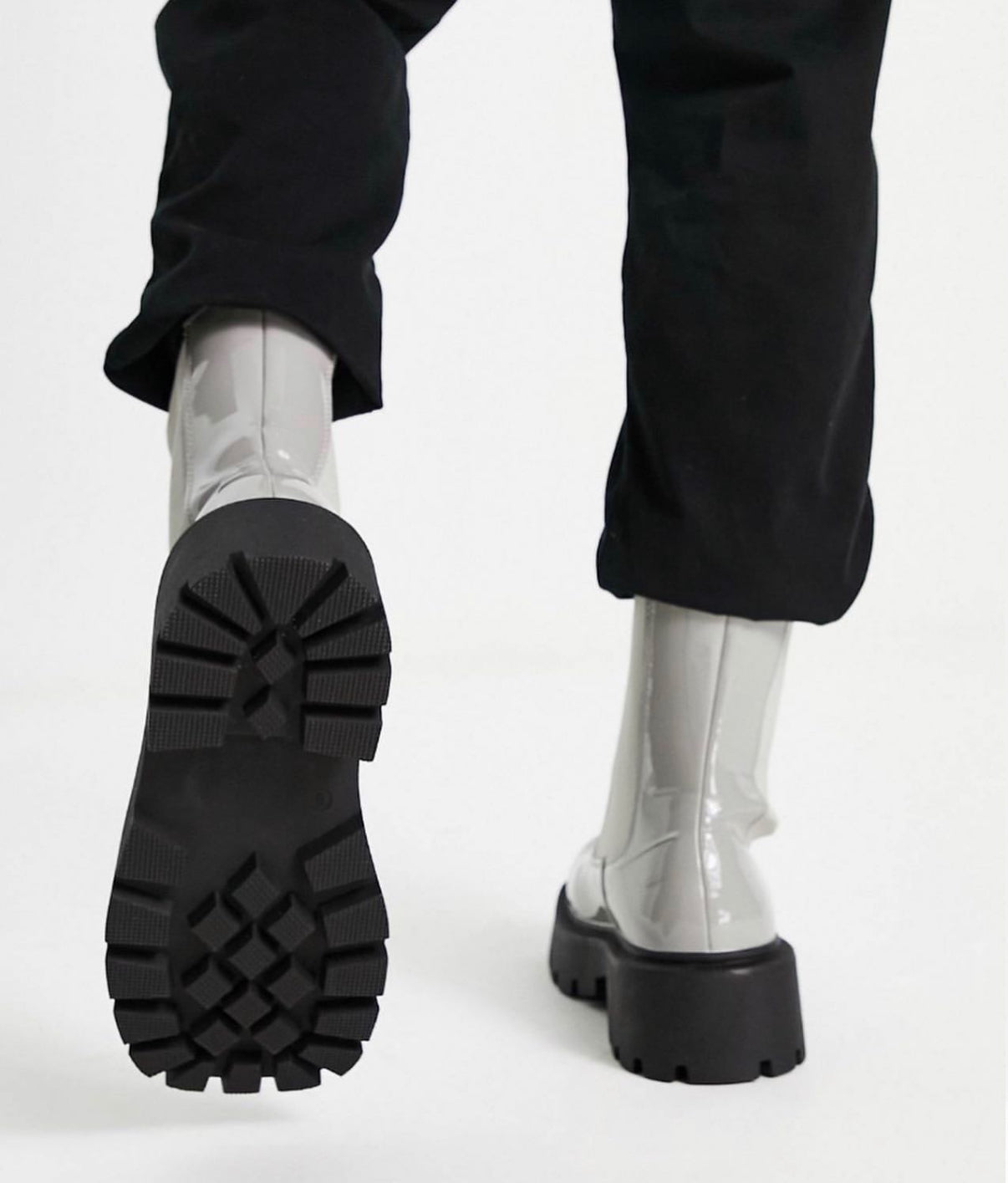 Chunky Boots in Grey with Black Soles
