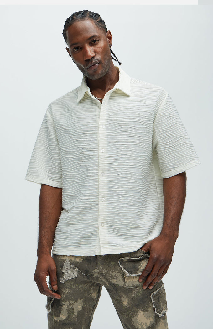 Premium Wavy Shirt in White