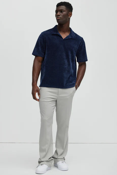 Premium revere collar shirt in navy