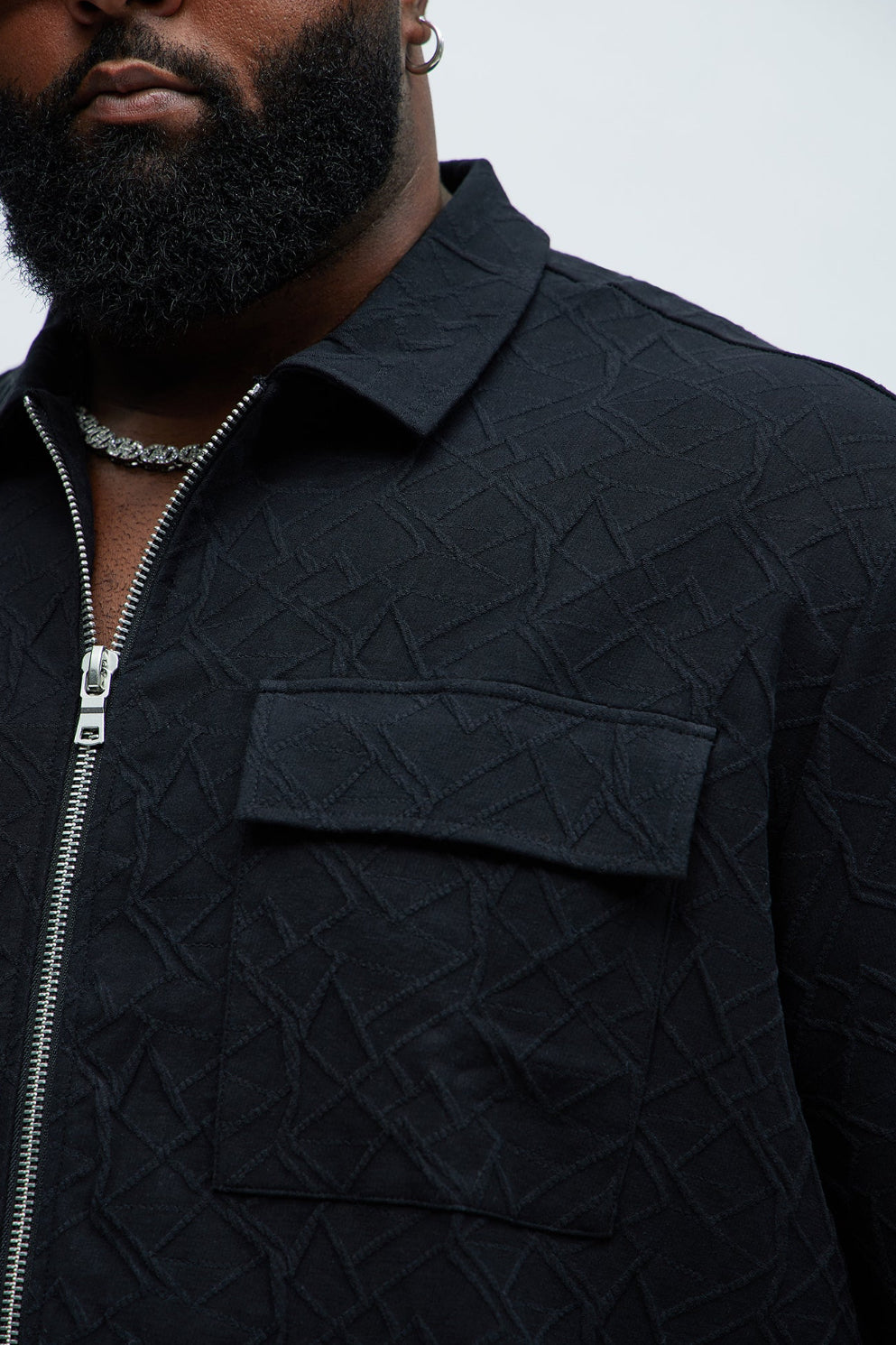 Heavy textured shirt in black