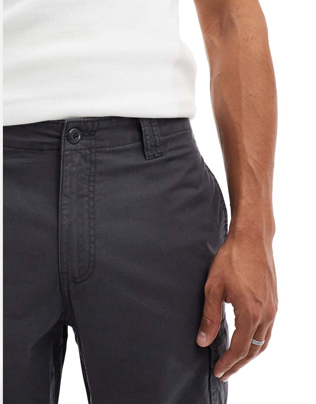 Wide Leg Pants with Side Pockets in Pale Grey