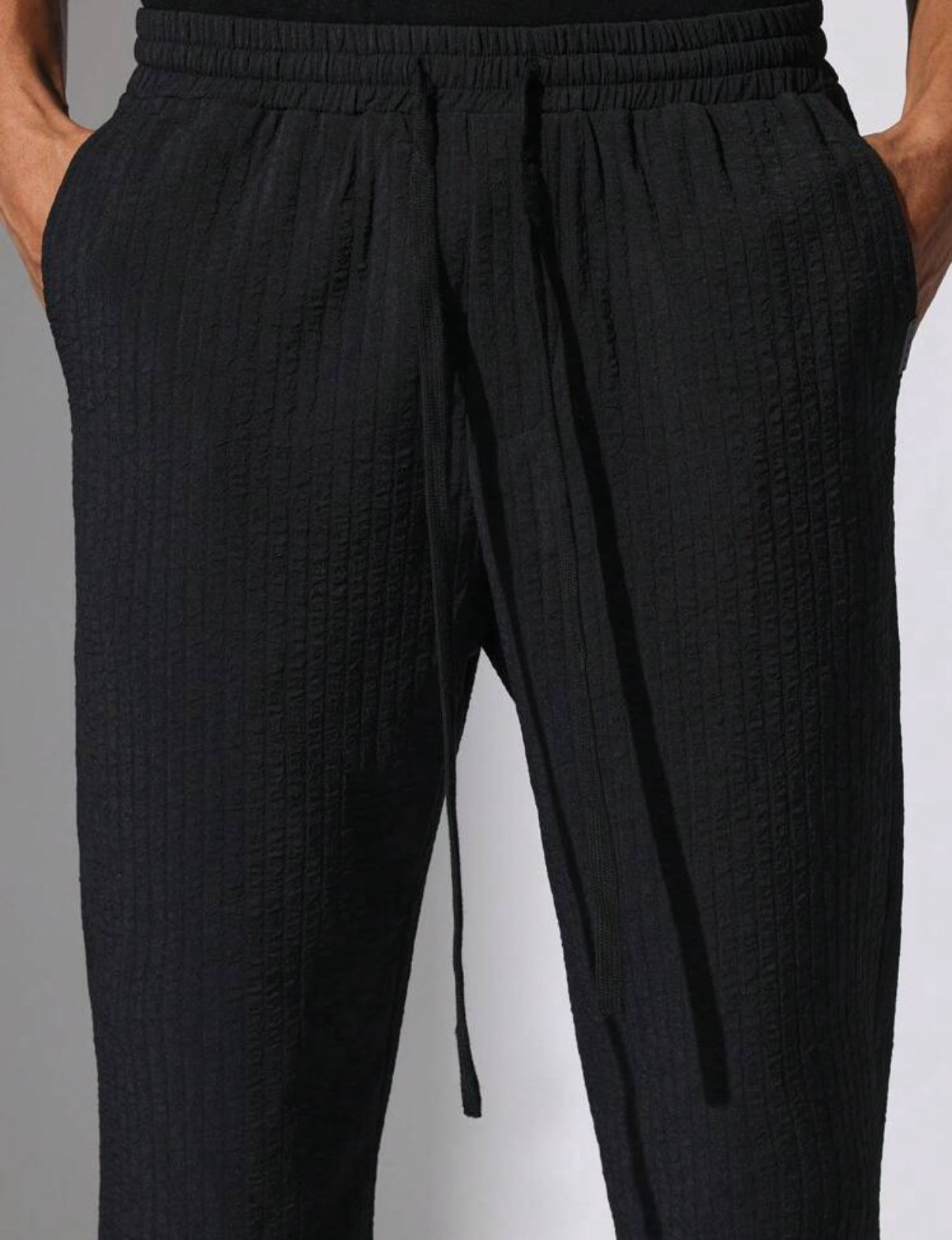 Textured Pants in Black