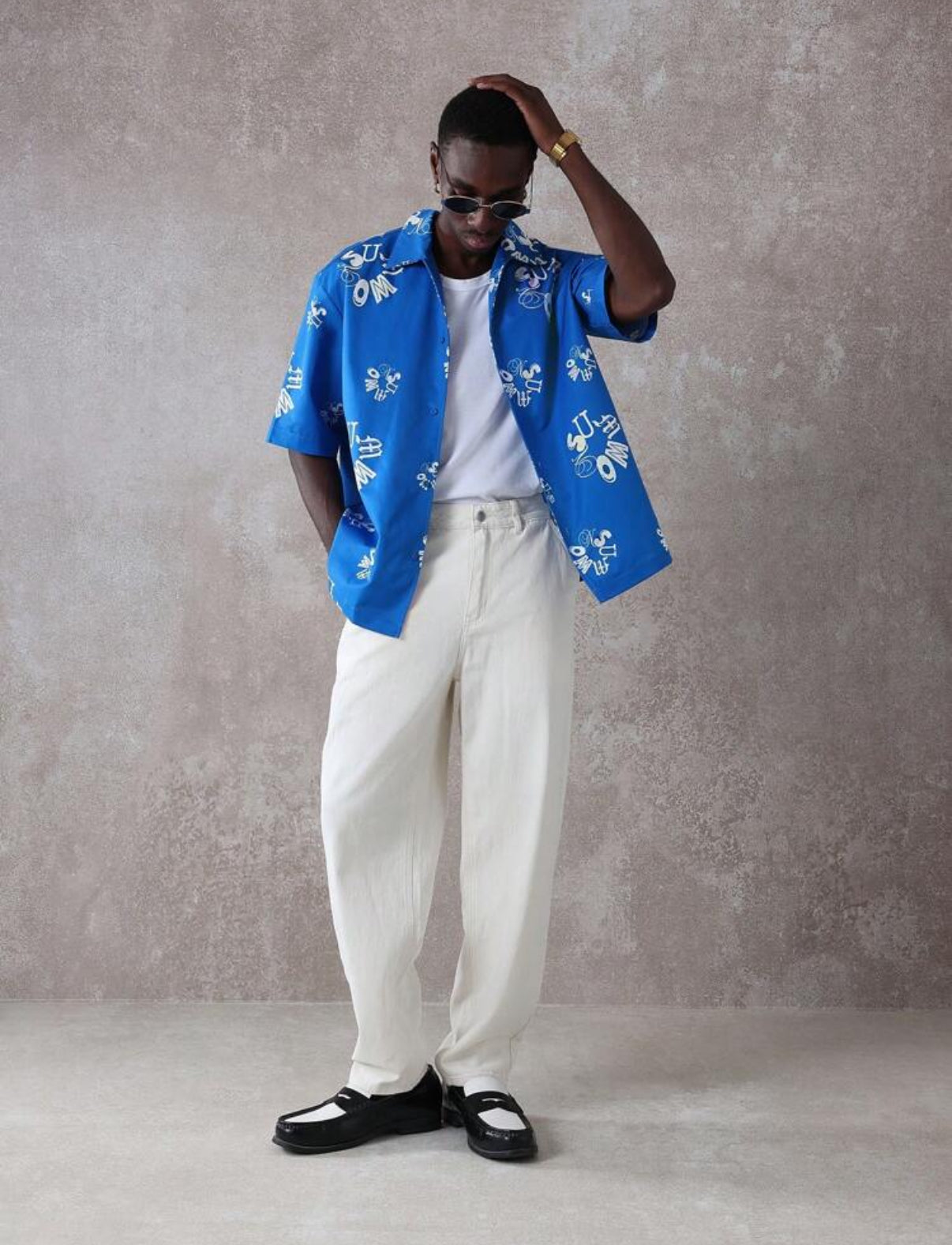 Boxy fit shirt in blue