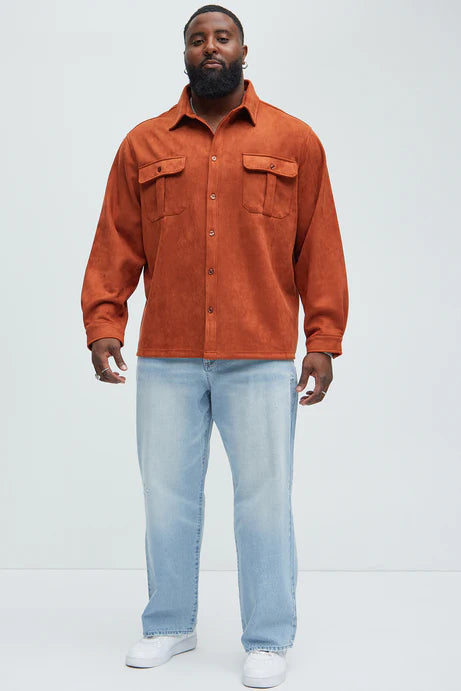 Velvet shirt in orange