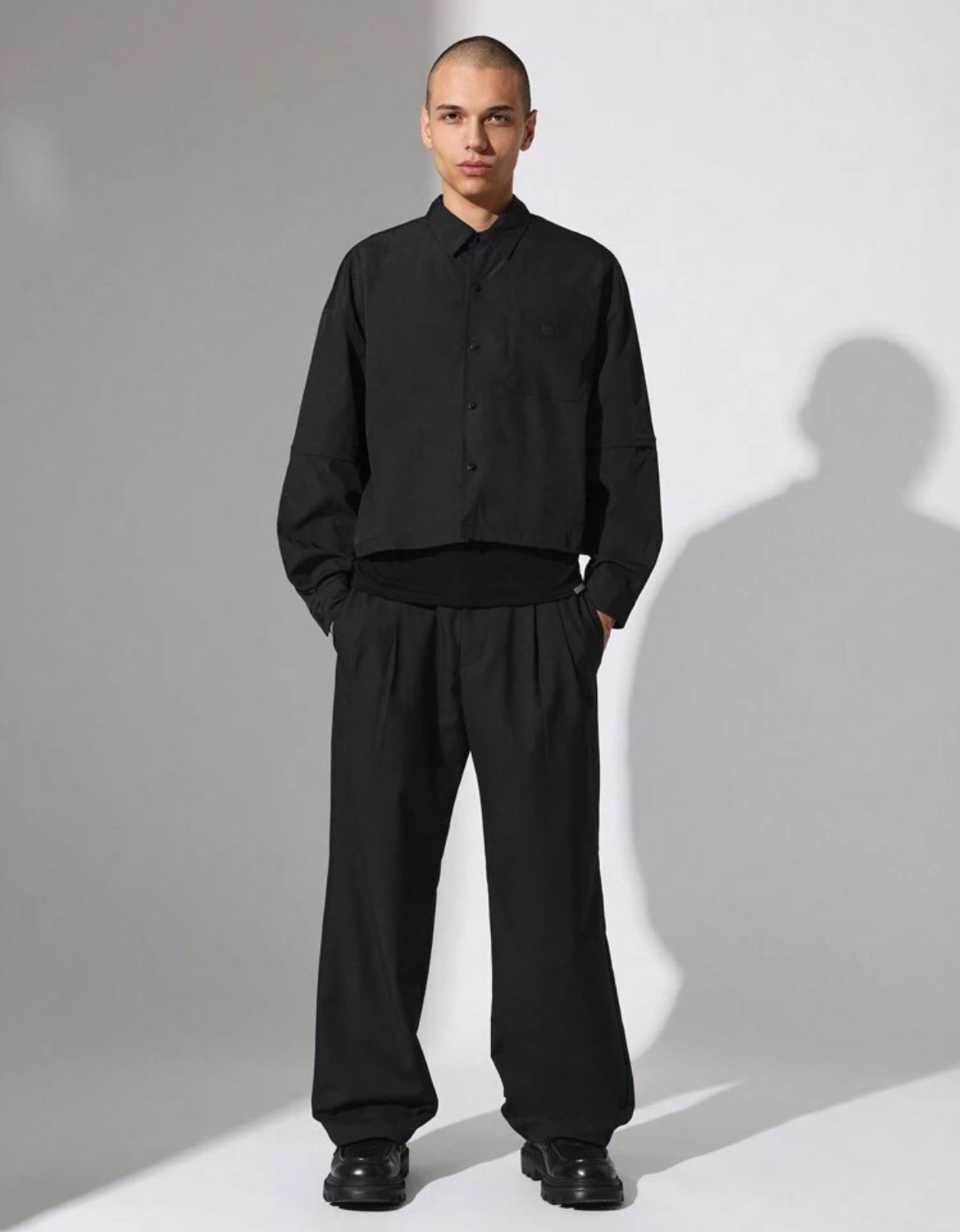 Adjustable Jacket & Shirt in Black