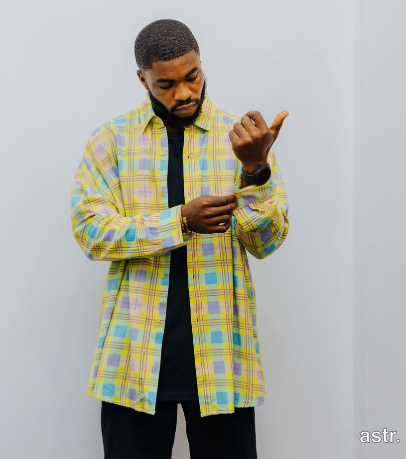 Drop Shoulder Shirt in Plaid