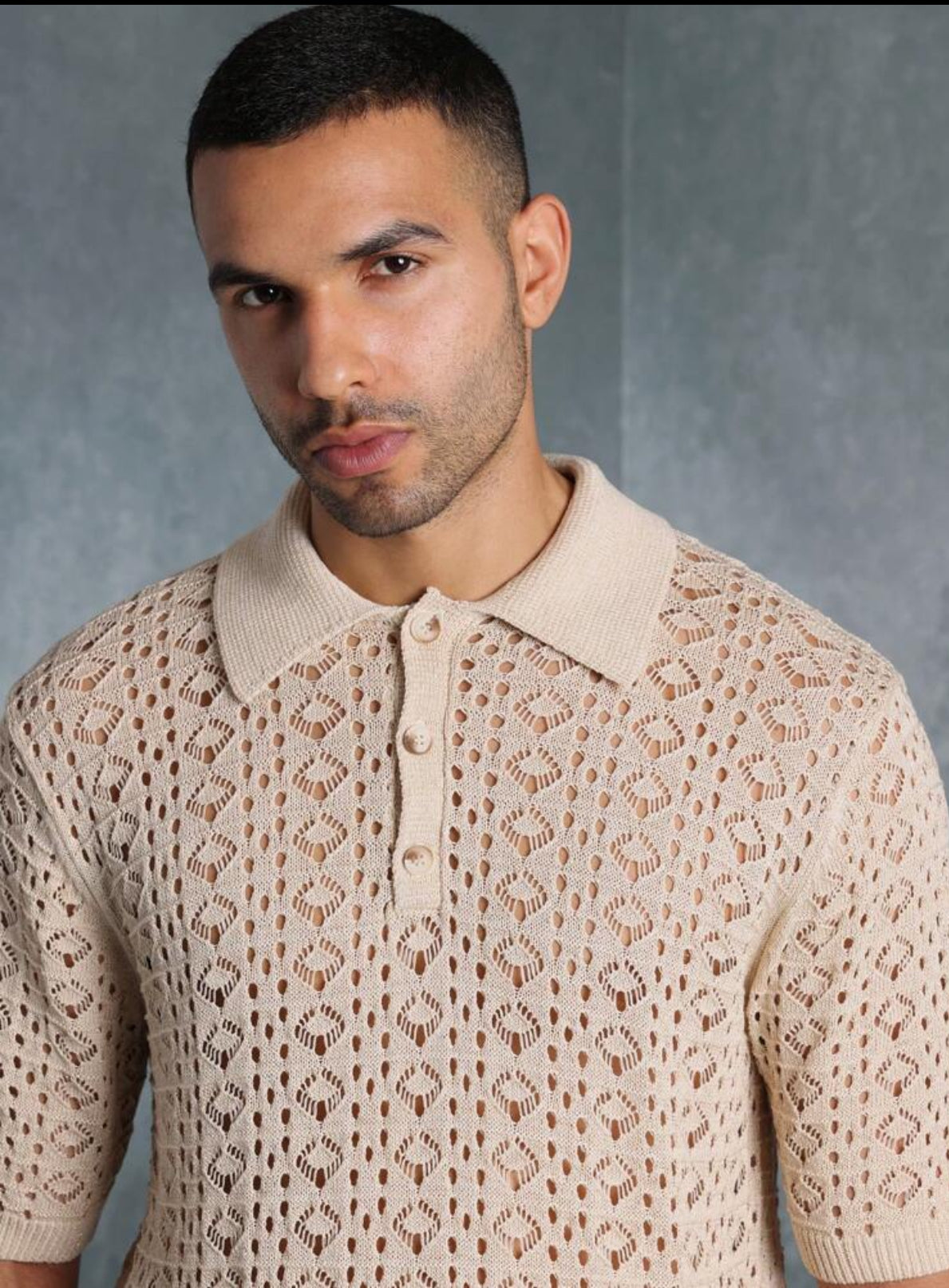 Premium Knitted shirt in beige