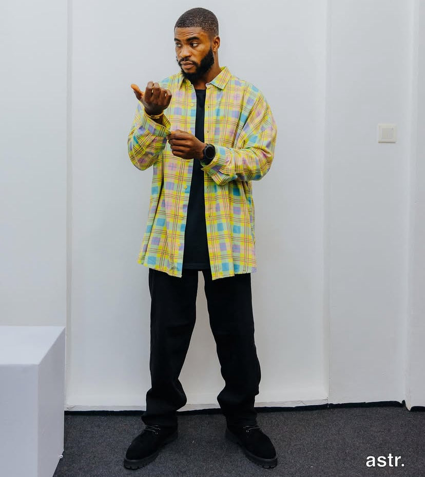 Drop Shoulder Shirt in Plaid