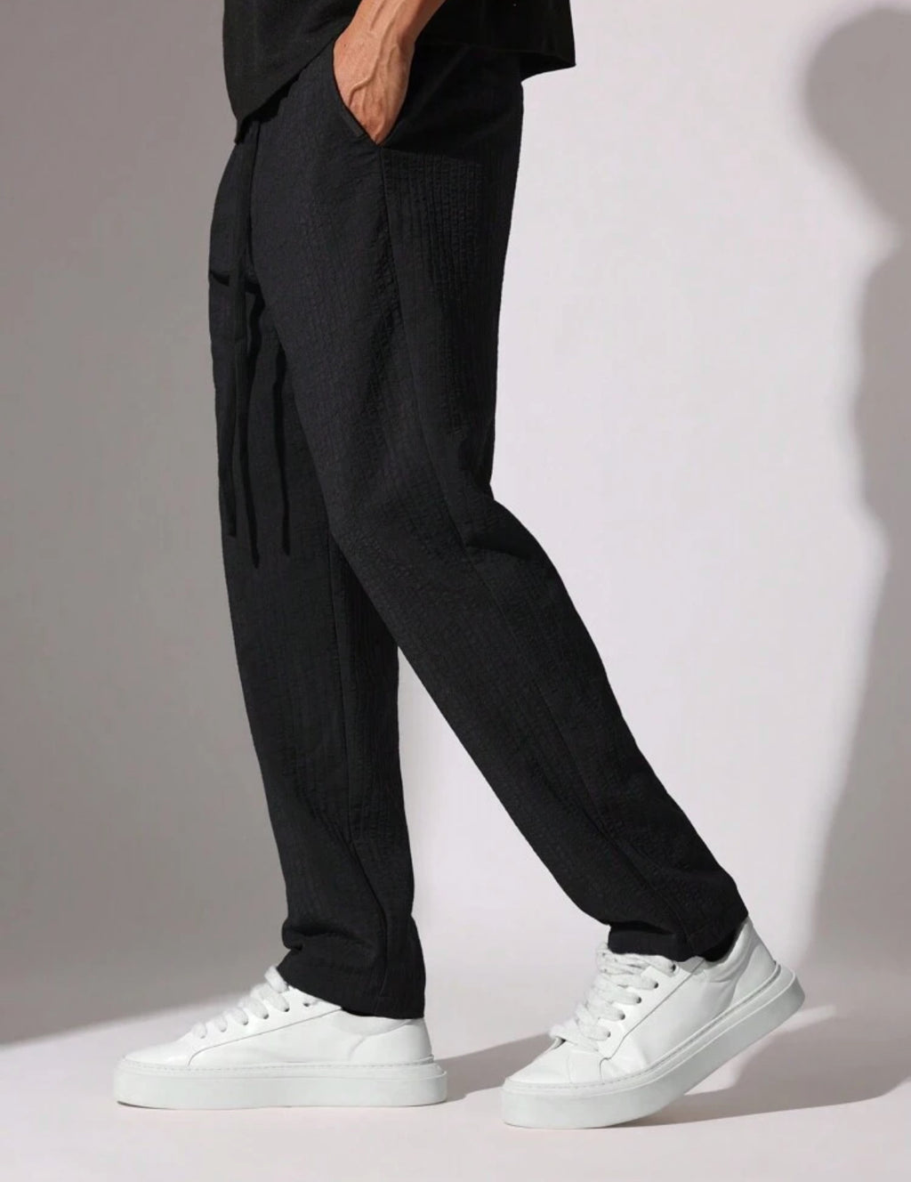 Textured Pants in Black