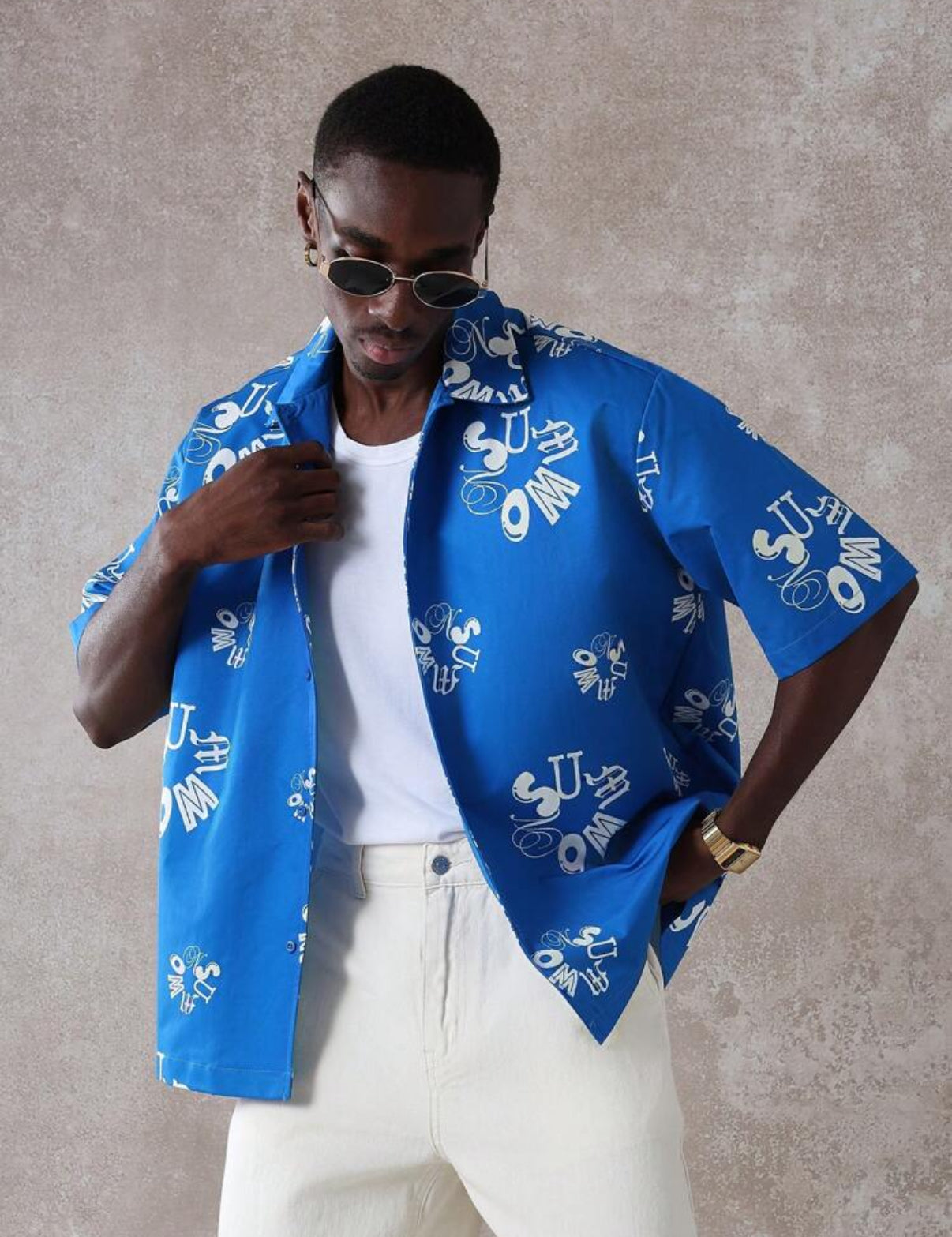 Boxy fit shirt in blue