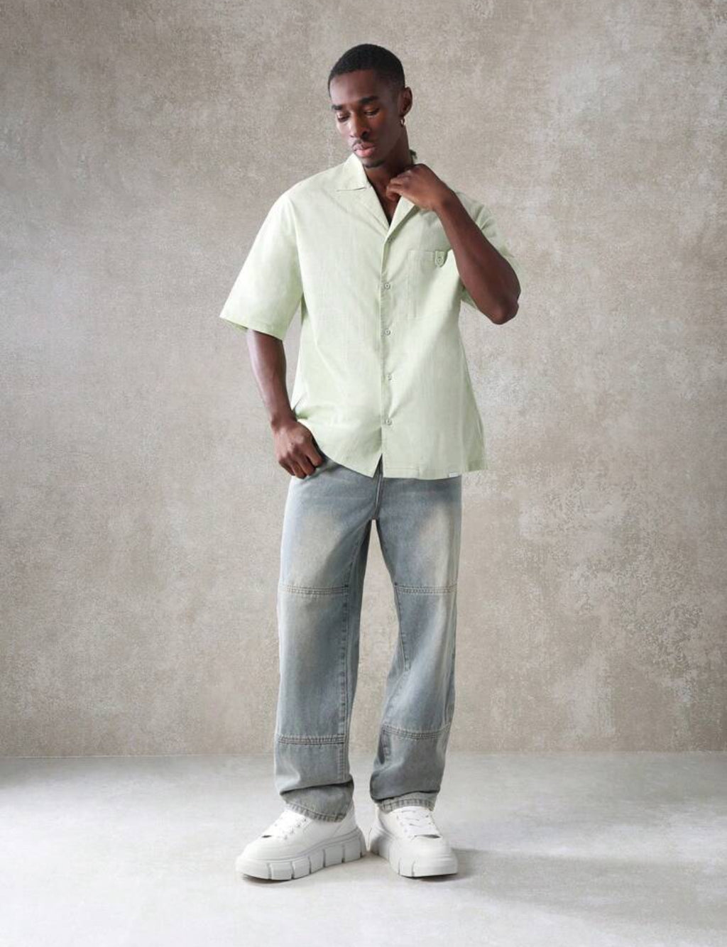 Premium linen shirt in mint