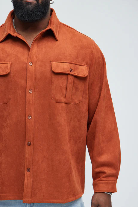 Velvet shirt in orange