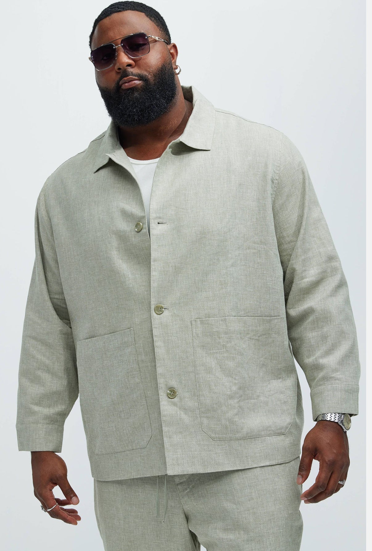 Linen Jacket in light green