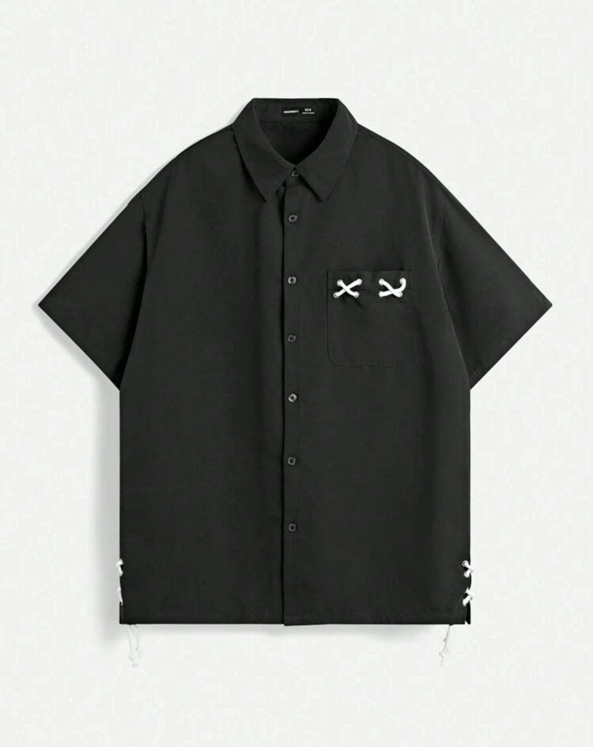 Premium Shirt with lace detail in black