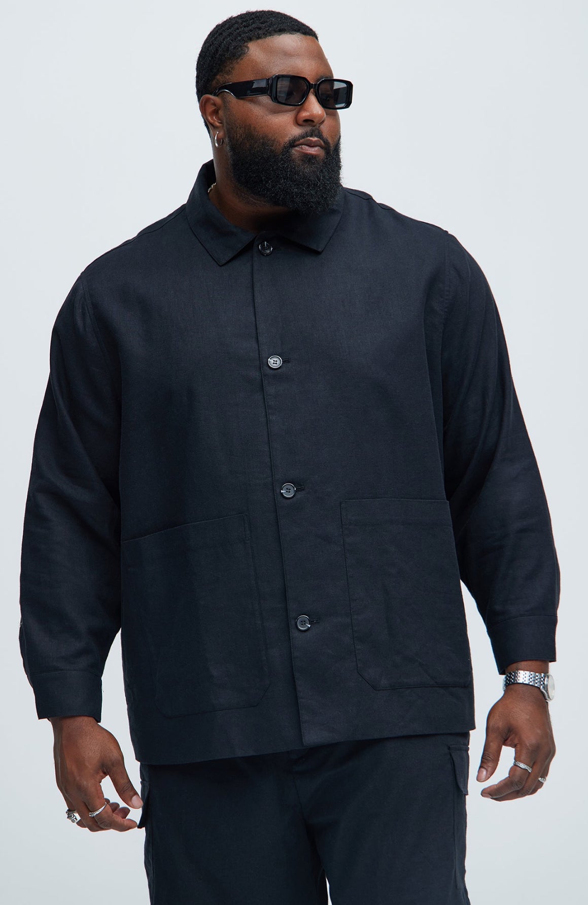 Linen Jacket in light Black