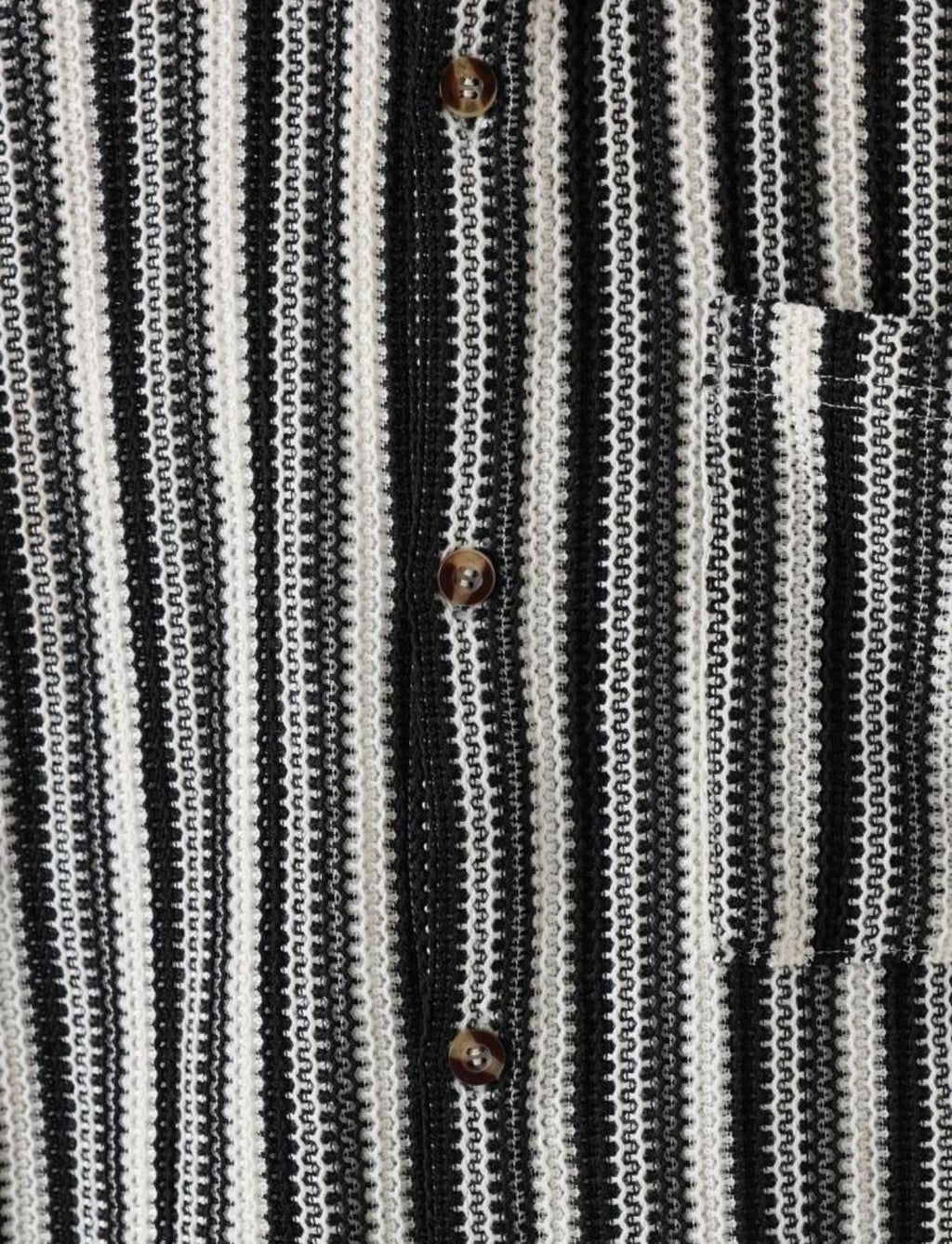 Knitted Boxy Fit Shirt in Stripped black & white