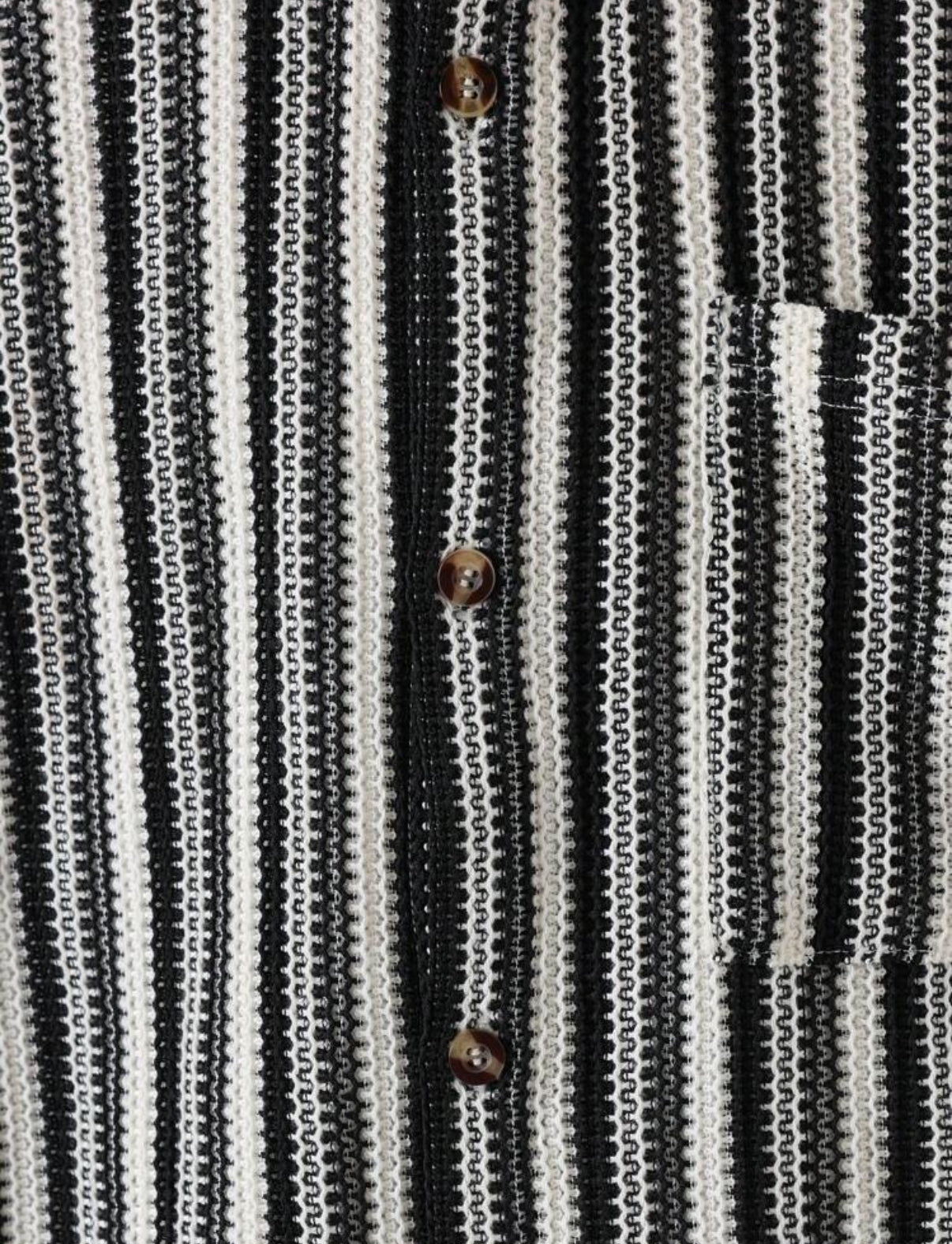 Knitted Boxy Fit Shirt in Stripped black & white