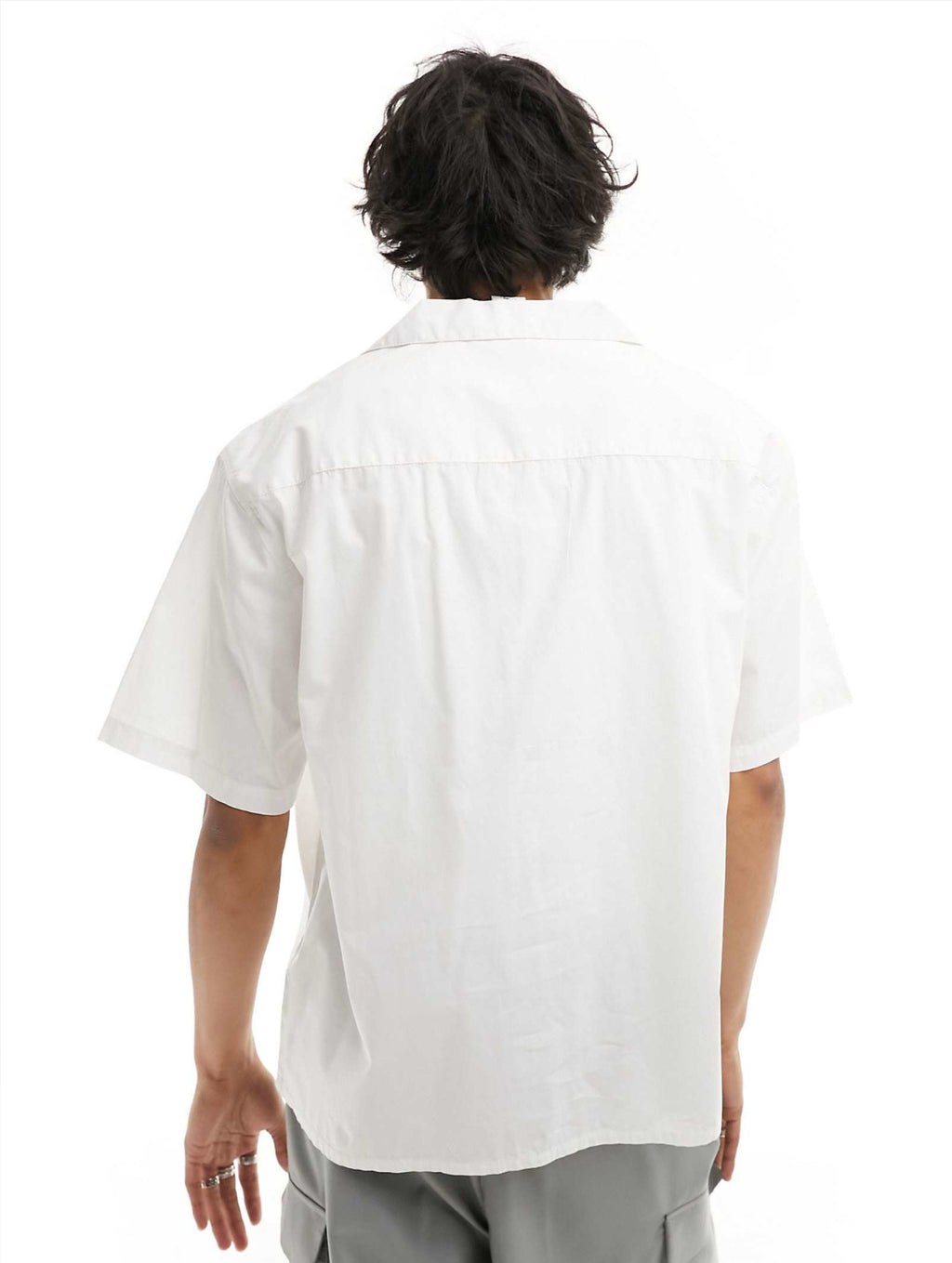 Oversized Revere Collar Shirt in White