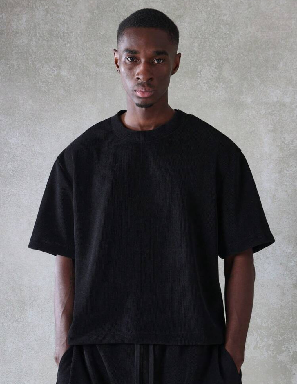 Premium shirt and shorts 2 piece in black