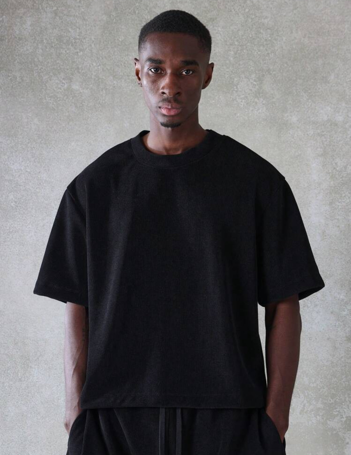 Premium shirt and shorts 2 piece in black