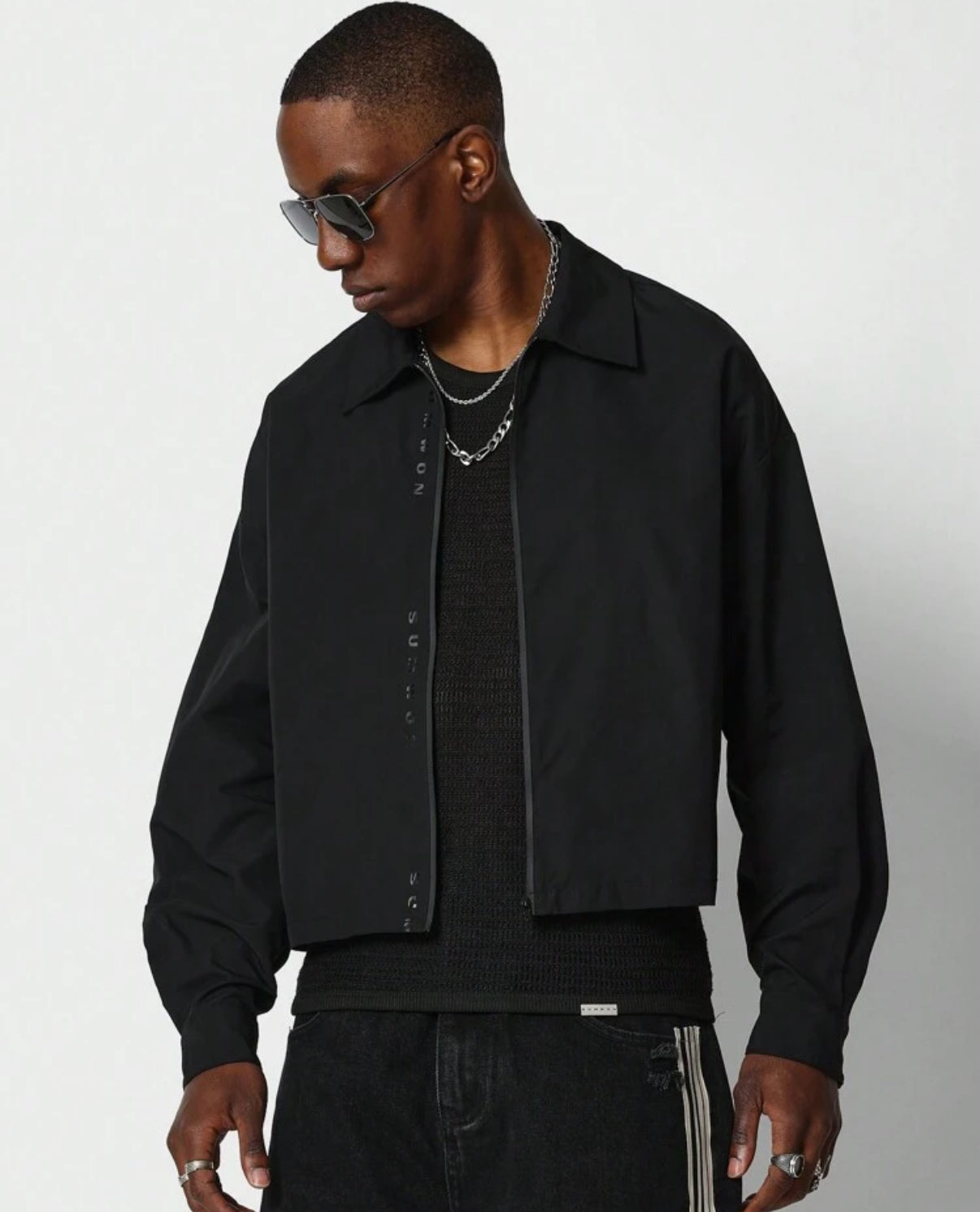 Zip Up Jacket in Black