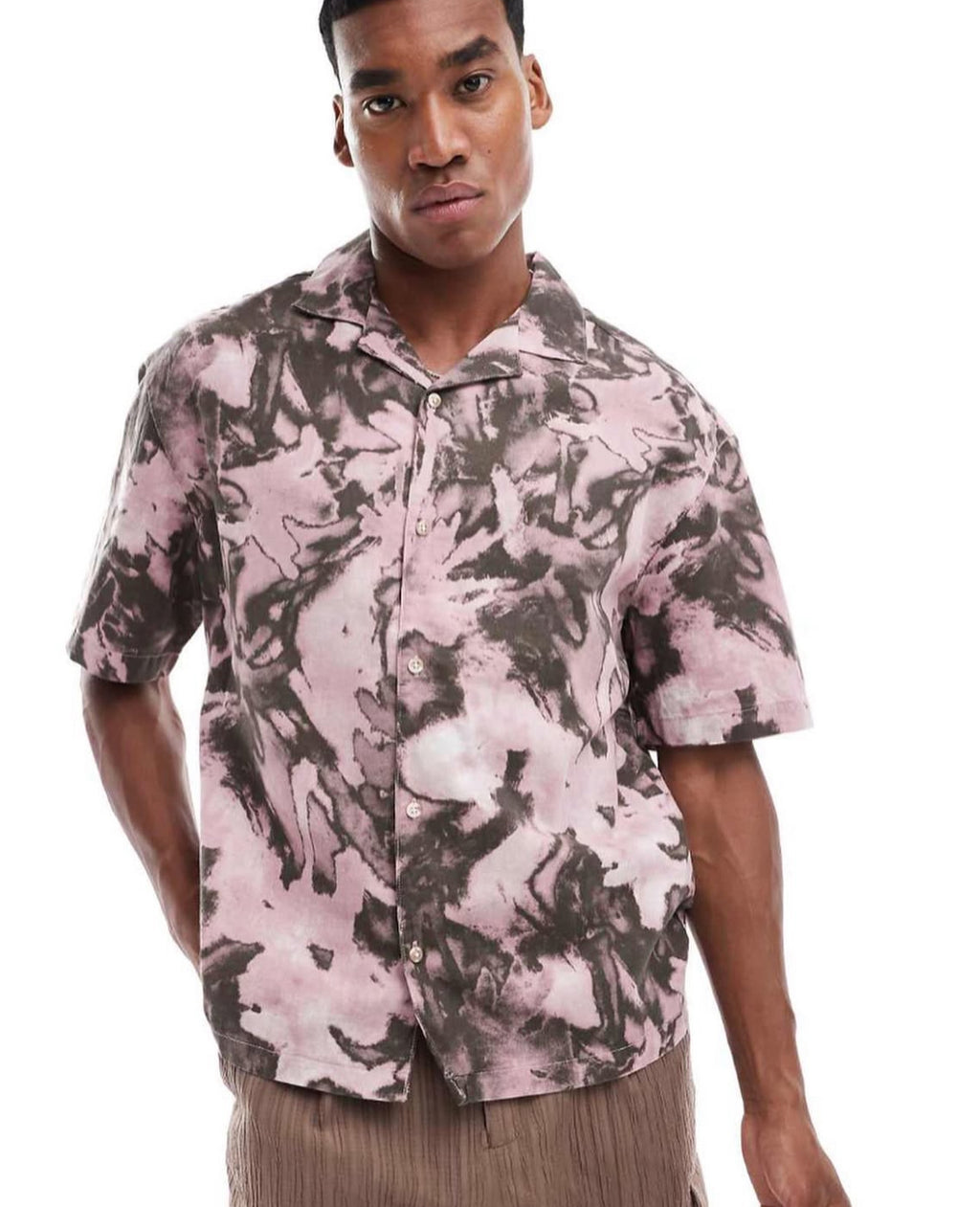 Oversized Shirt in Tie Dye Pink