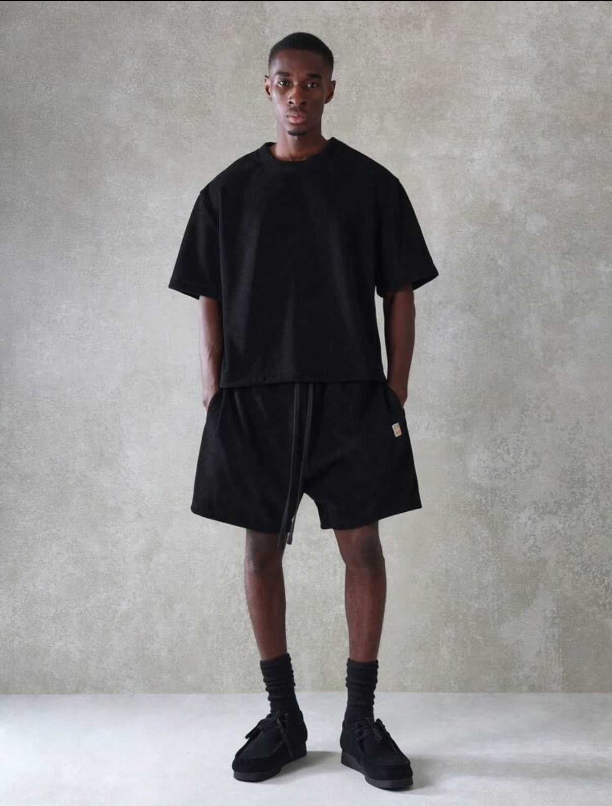 Premium shirt and shorts 2 piece in black