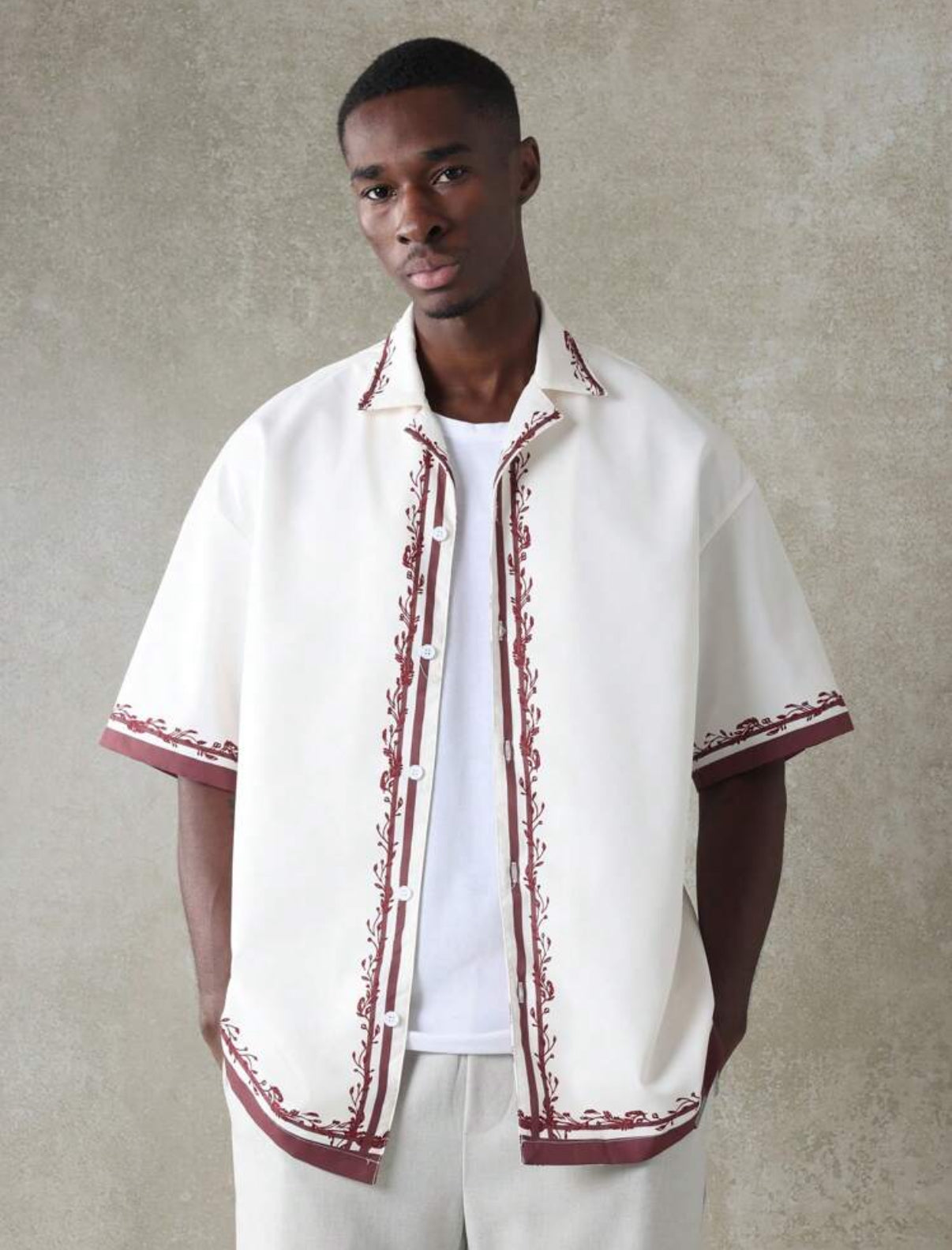 Luxury Resort Button up shirt in white with back print