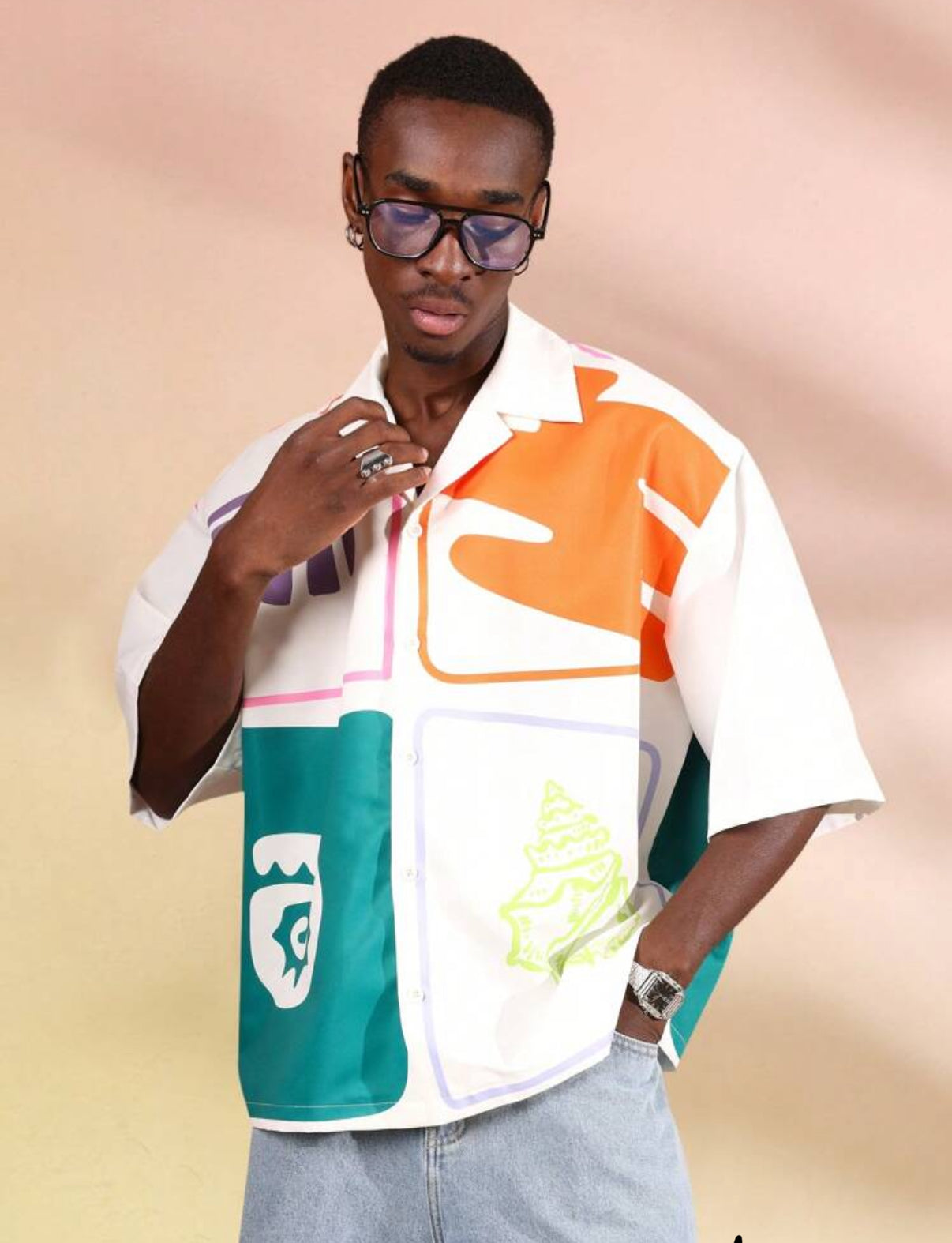 Oversized Shirt in Floral White