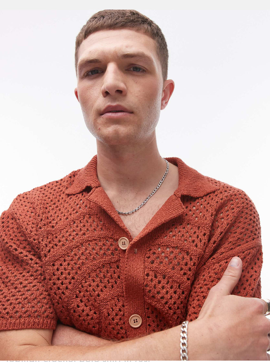 Knitted Shirt in Orange