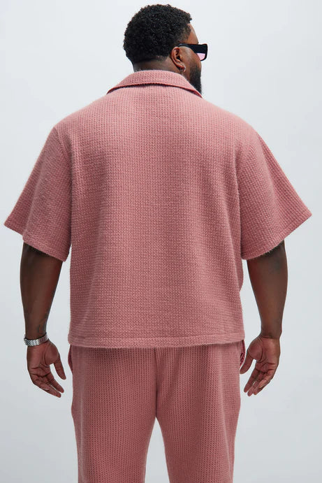 Premium textured shirt in pink