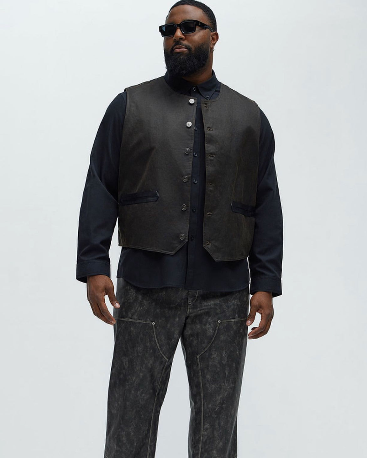 Leather Vest in Dark Brown