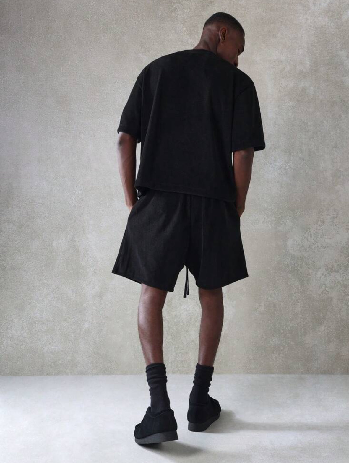 Premium shirt and shorts 2 piece in black