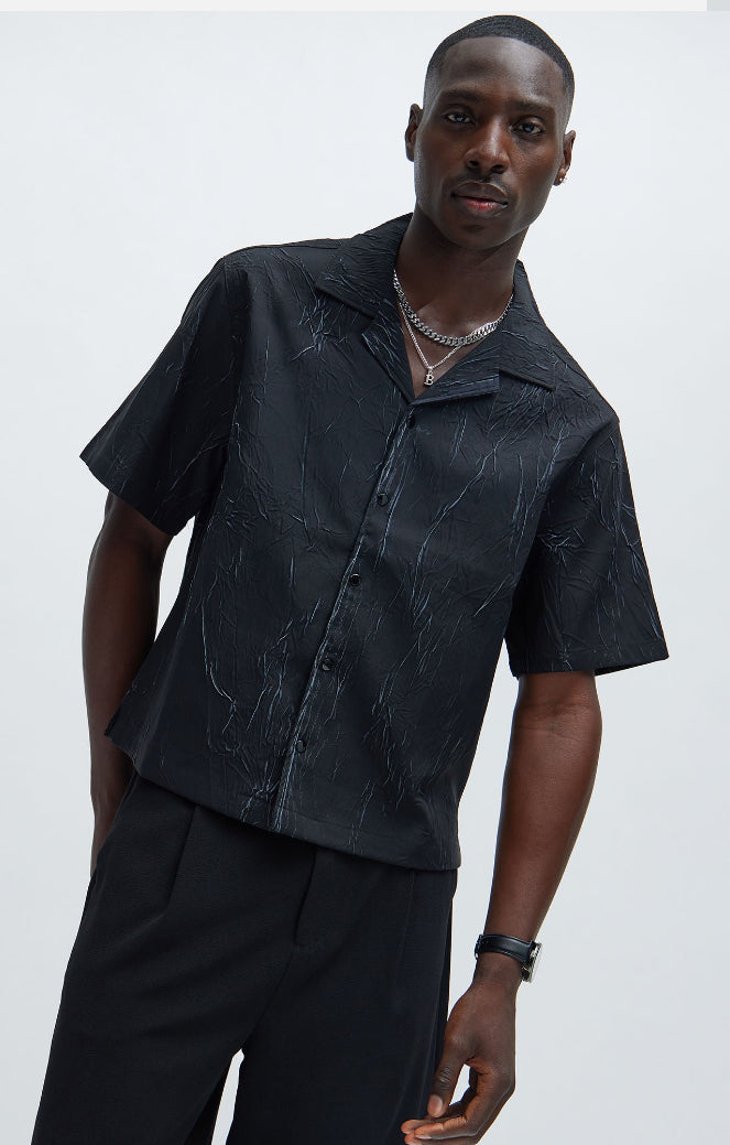 Premium Boxy Shirt in Black