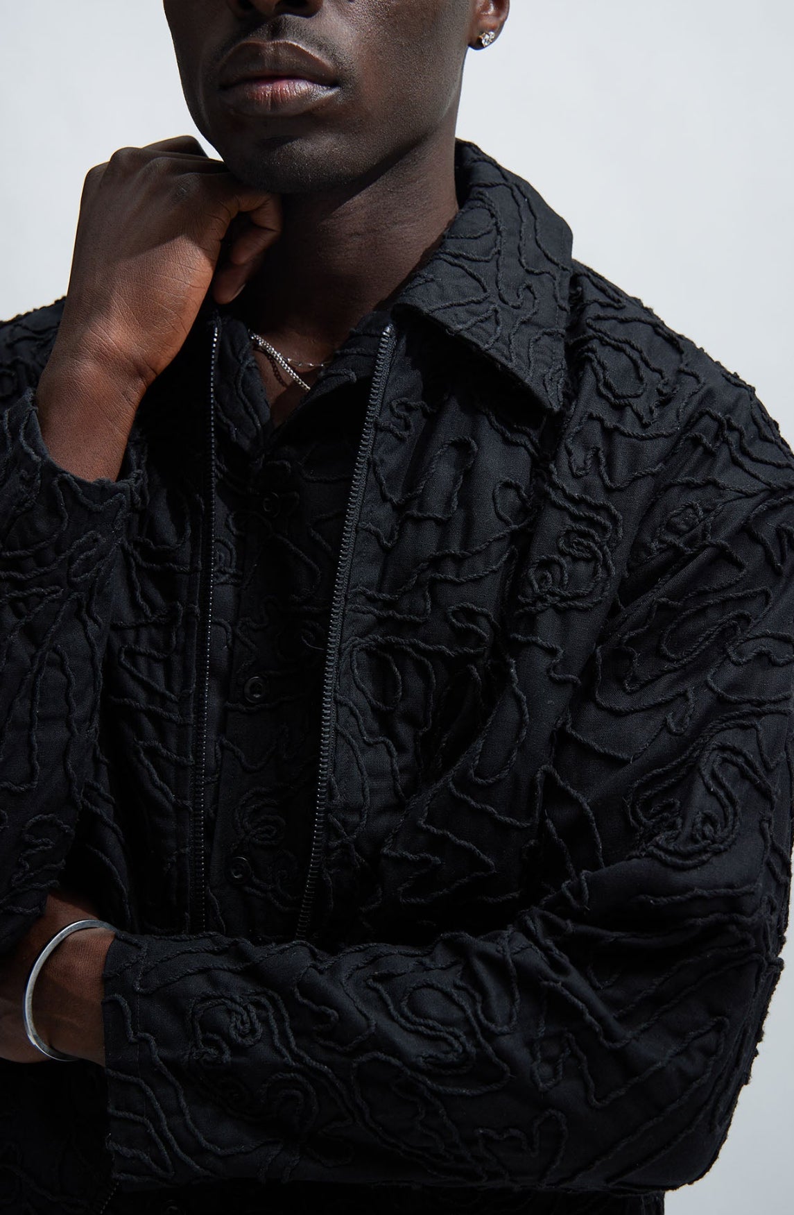 Jacquard Jacket in Black