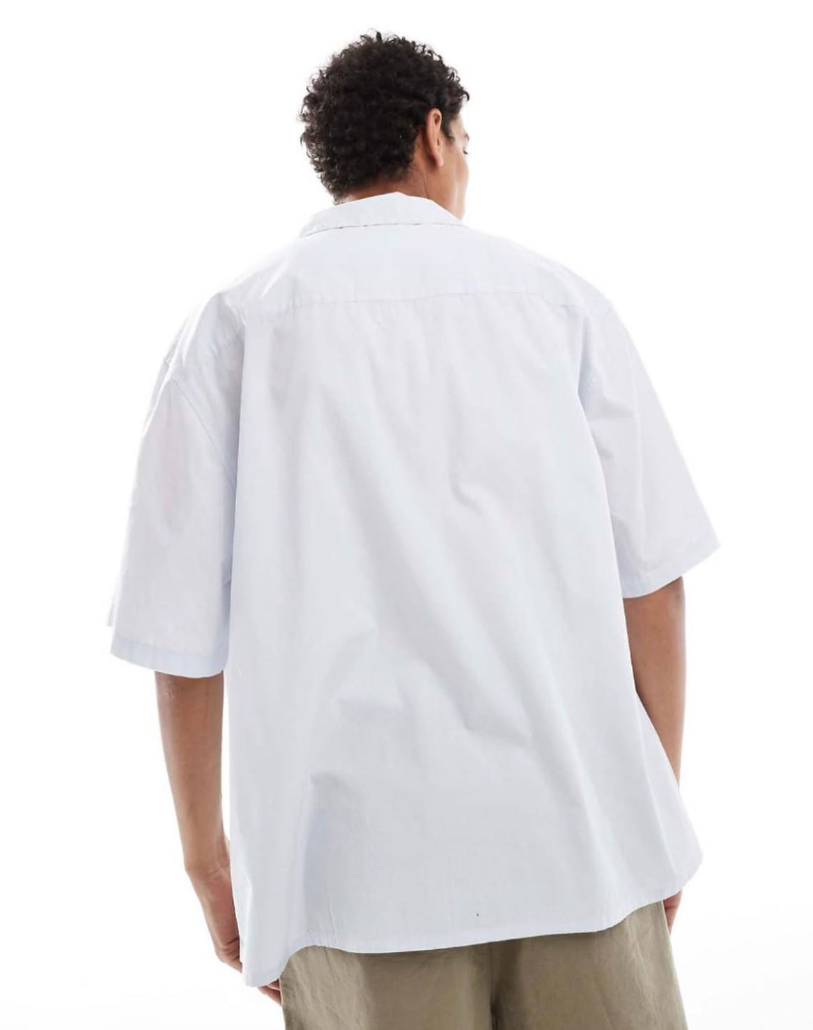 Oversized Revere Colar Shirt in Sky Blue