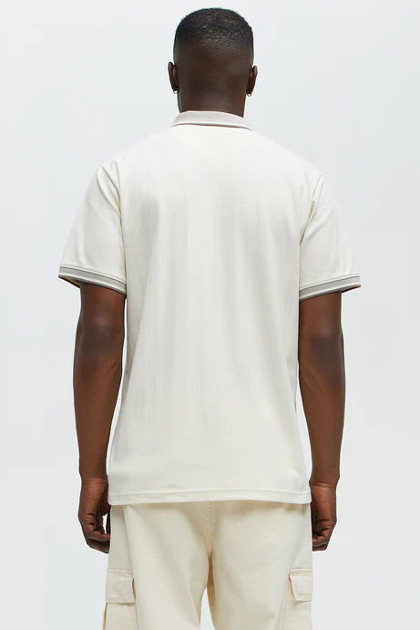 Polo shirt with zip in white