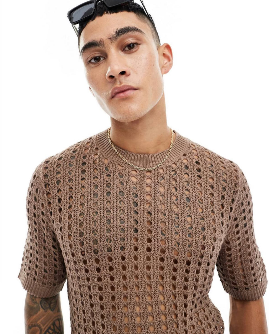 Crochet Shirt in Brown